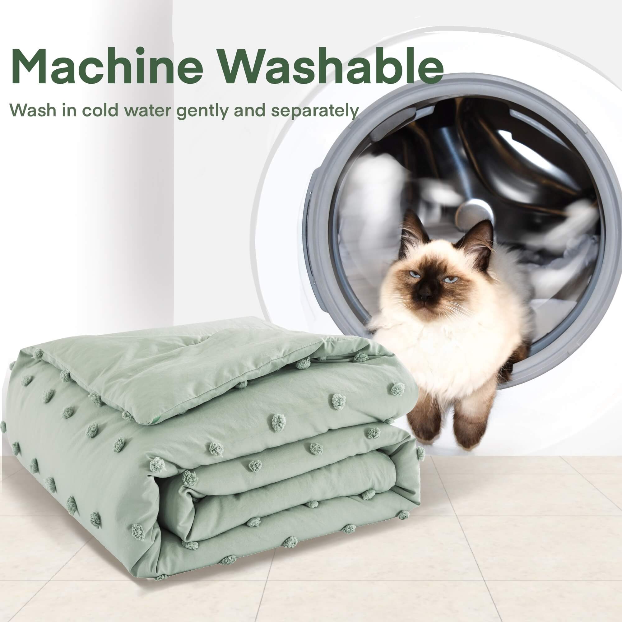 Tufted Dot Quilt Set – Minimalist Textured Design, Soft Microfiber Filling, Durable Stitching & Easy-Care Bedding