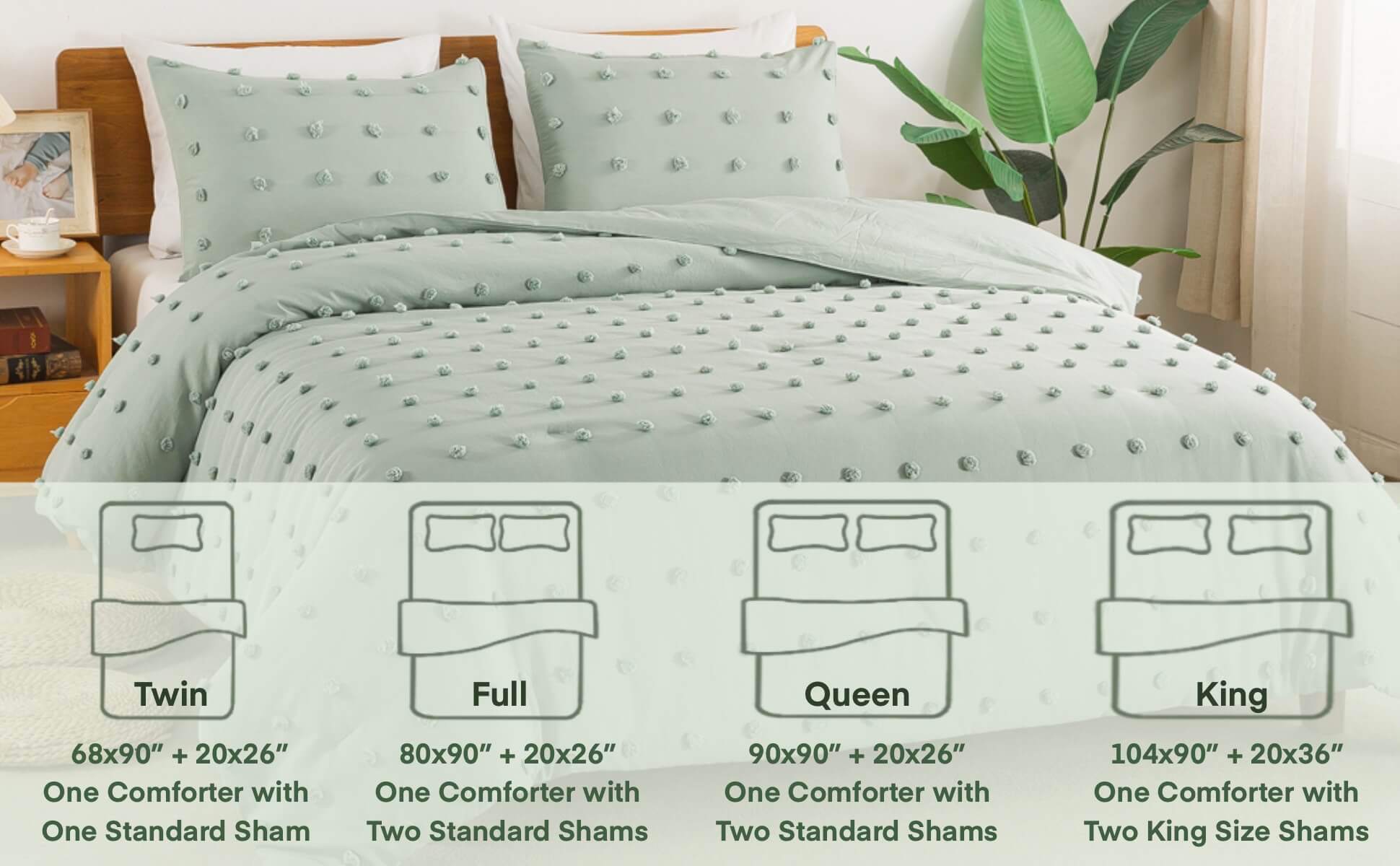 Tufted Dot Quilt Set – Minimalist Textured Design, Soft Microfiber Filling, Durable Stitching & Easy-Care Bedding