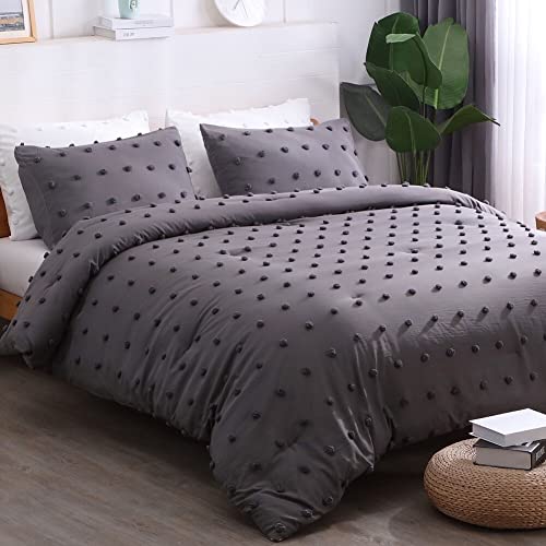 Tufted Dot Quilt Set – Minimalist Textured Design, Soft Microfiber Filling, Durable Stitching & Easy-Care Bedding