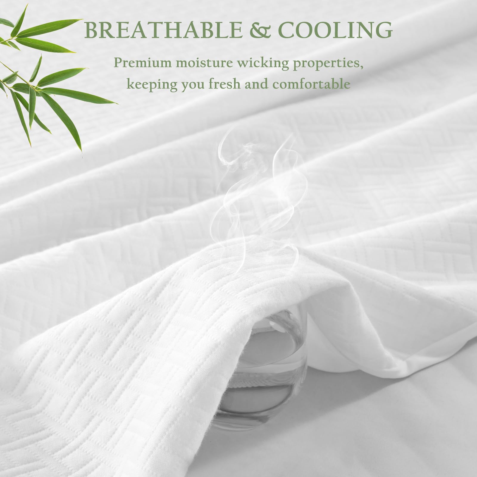 Breathable Bamboo Viscose Waterproof Mattress Protector with Deep Pocket