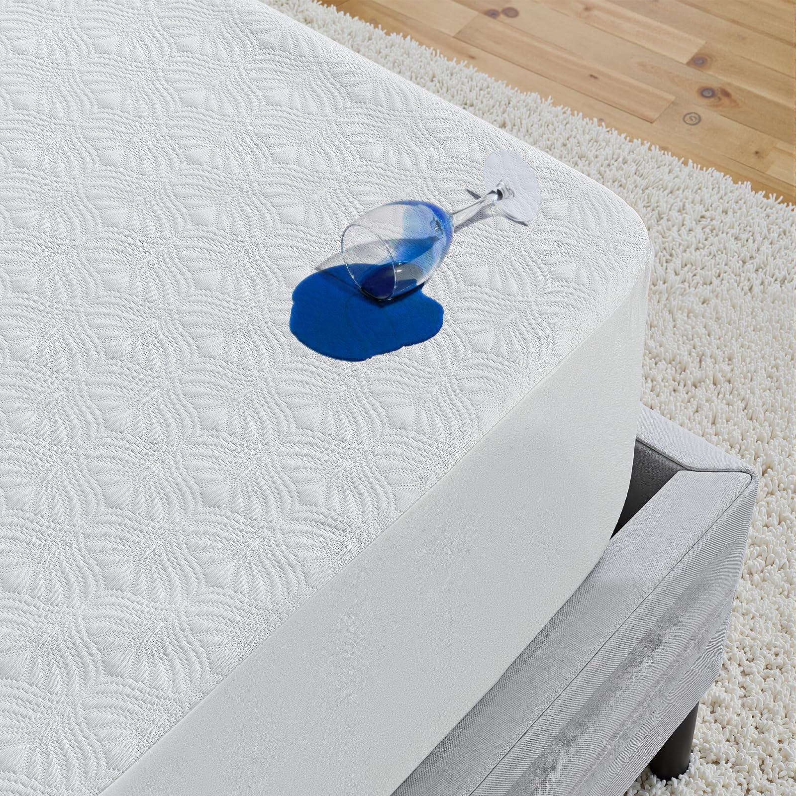 Cooling Breathable Waterproof Fitted Mattress Protector – Deep Pocket, TPU Backing, Soft & Durable