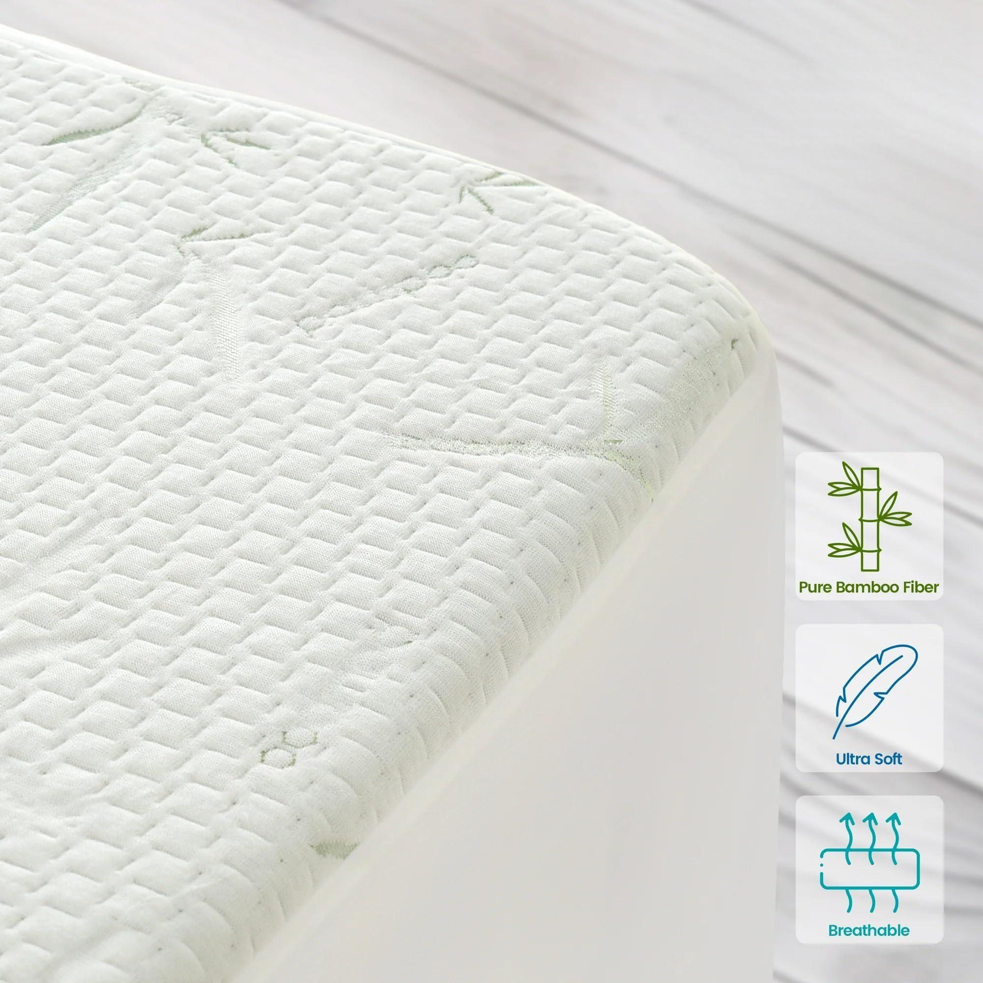 Bamboo Fiber Waterproof Fitted Mattress Protector – Soft, Cooling & Machine-Washable