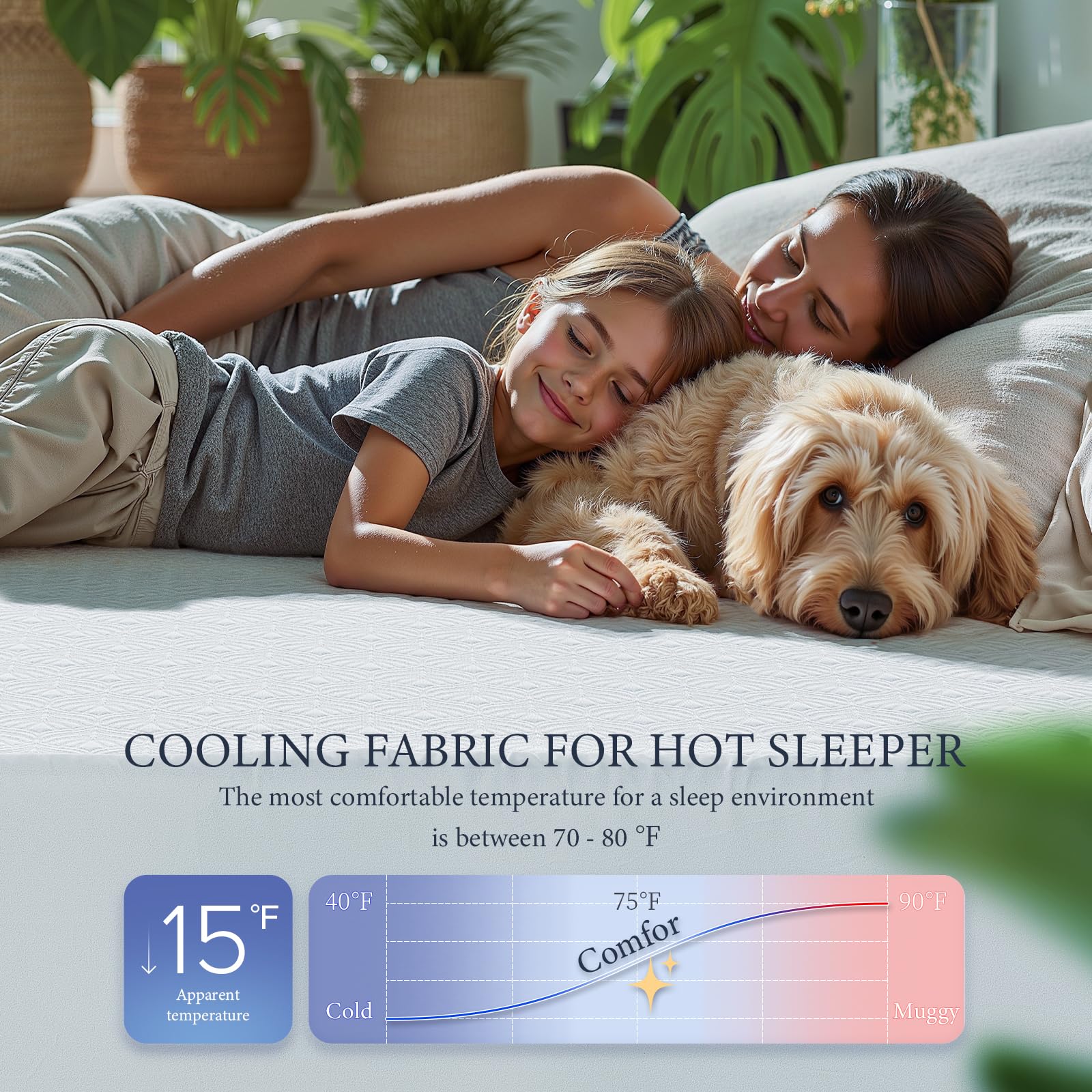 Cooling Breathable Waterproof Fitted Mattress Protector – Deep Pocket, TPU Backing, Soft & Durable