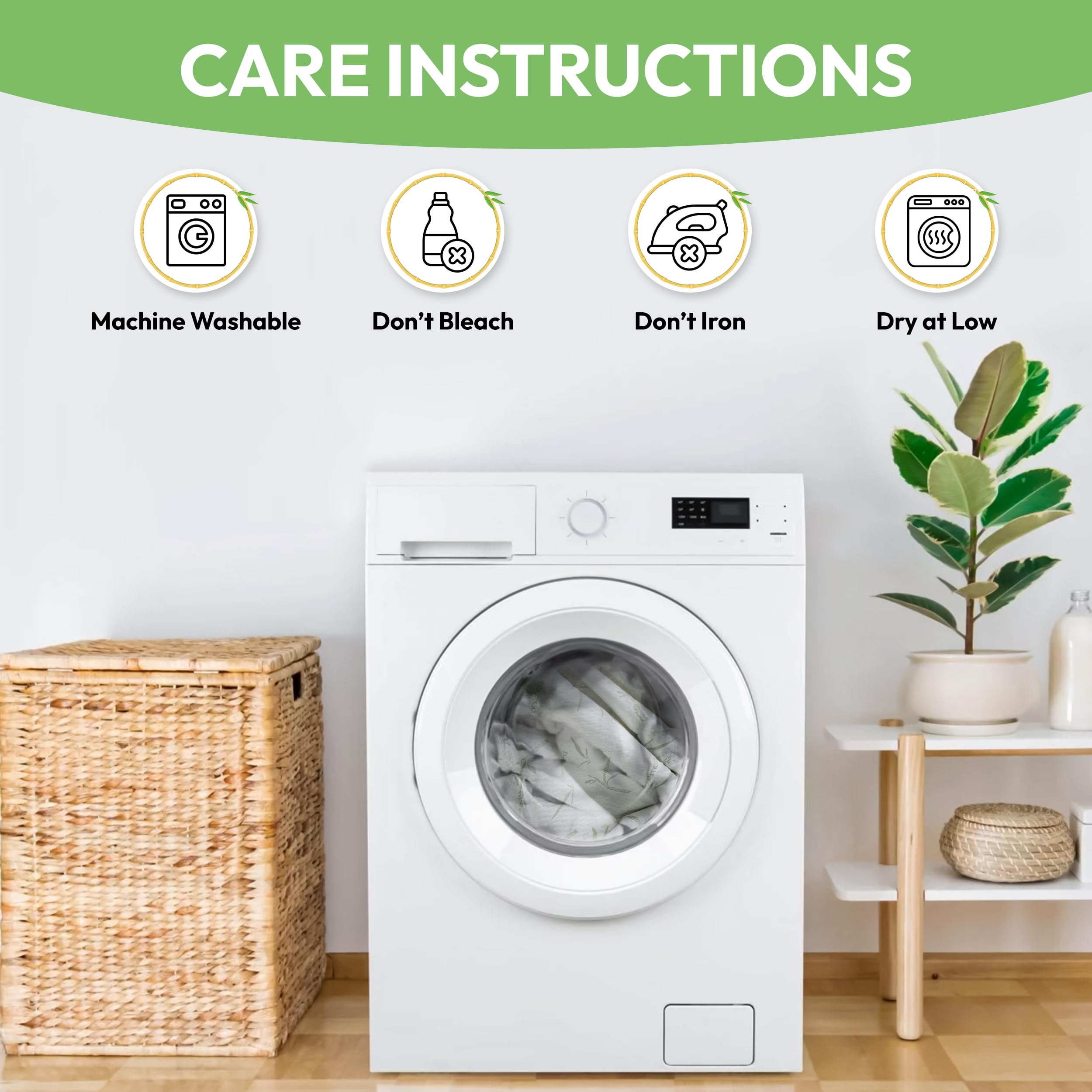 Bamboo Fiber Waterproof Fitted Mattress Protector – Soft, Cooling & Machine-Washable