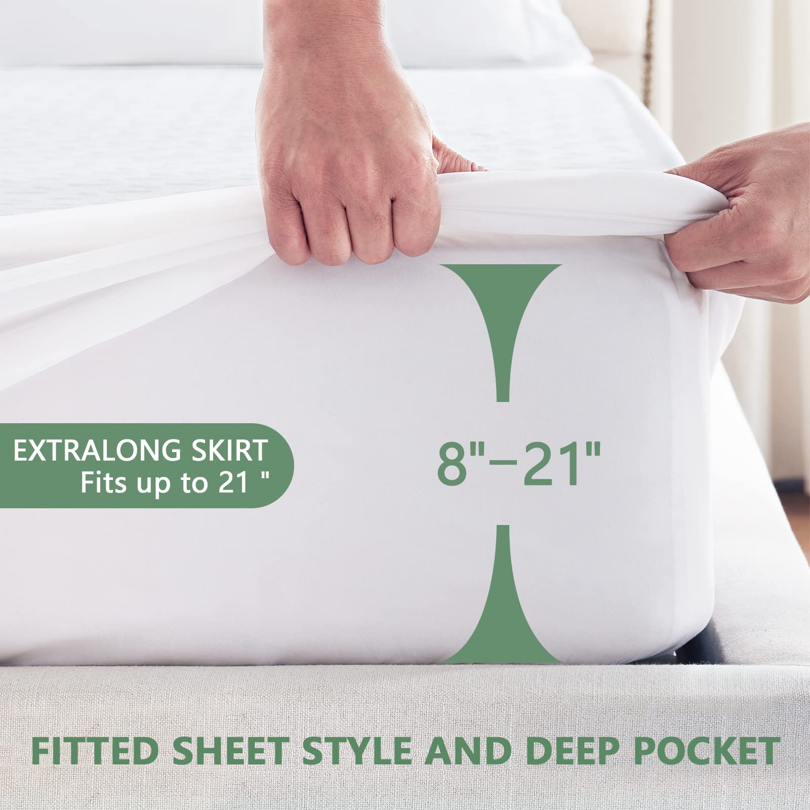 3D Air Fabric Waterproof Mattress Protector with Deep Pocket