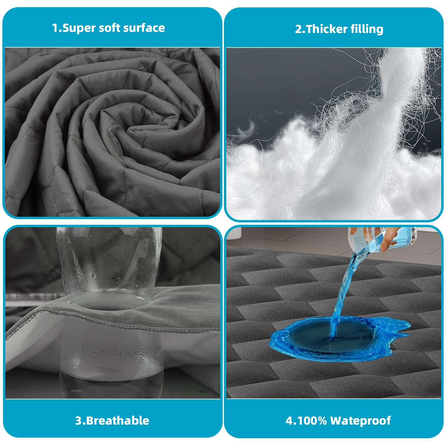 Premium Microfiber Noise-Free Waterproof Mattress Protector with Deep Pocket