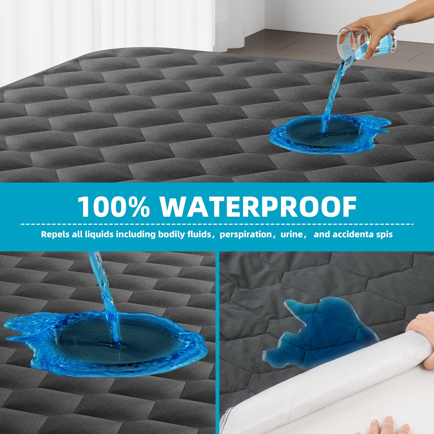 Premium Microfiber Noise-Free Waterproof Mattress Protector with Deep Pocket