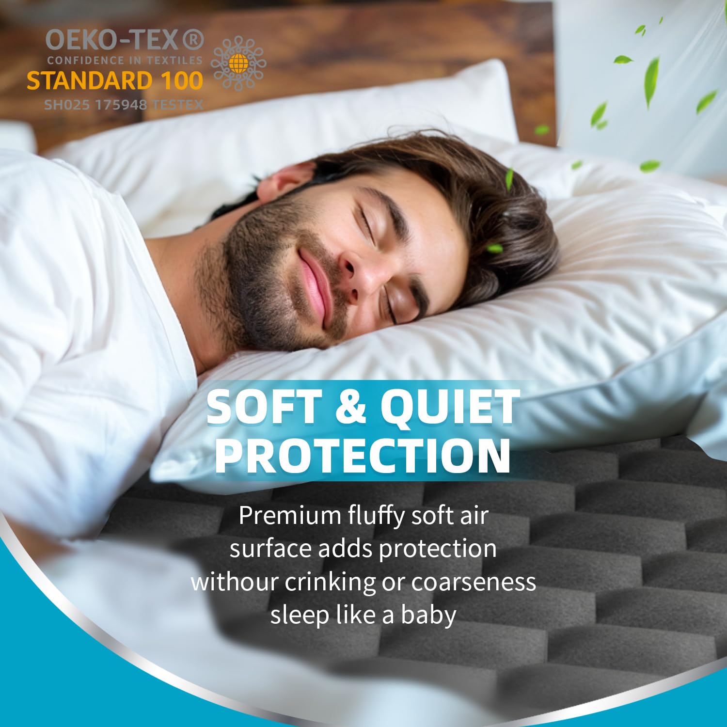Premium Microfiber Noise-Free Waterproof Mattress Protector with Deep Pocket
