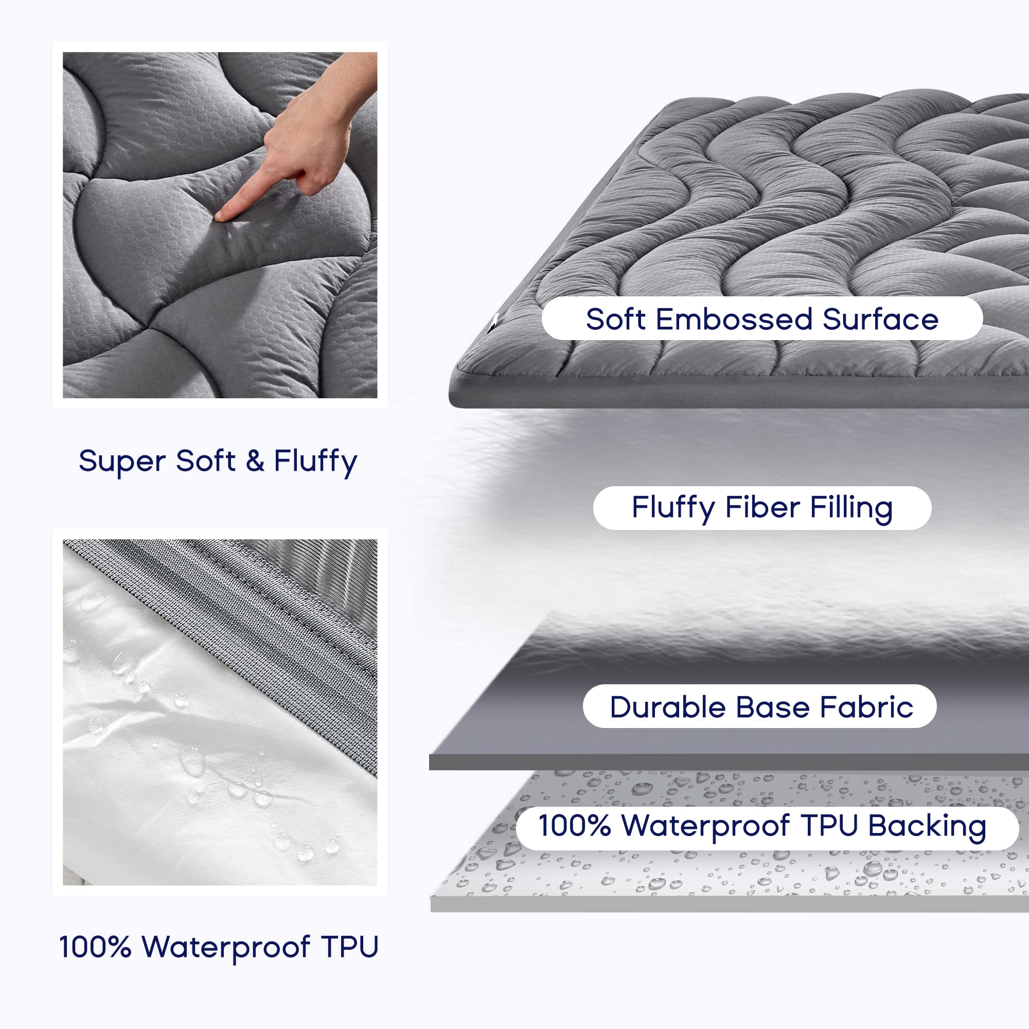 Microfiber Onion-Quilted Waterproof Mattress Protector with Deep Pocket