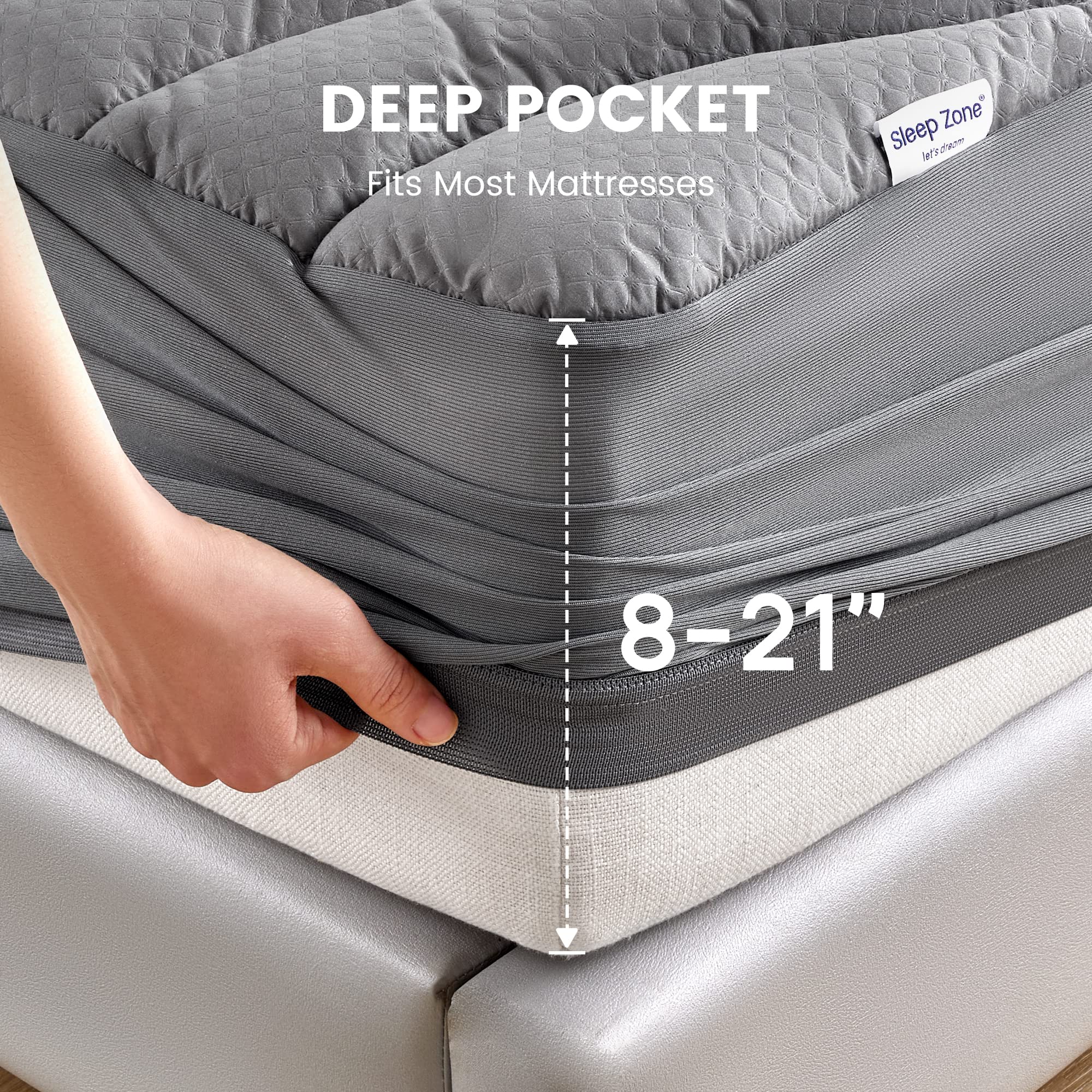 Microfiber Onion-Quilted Waterproof Mattress Protector with Deep Pocket