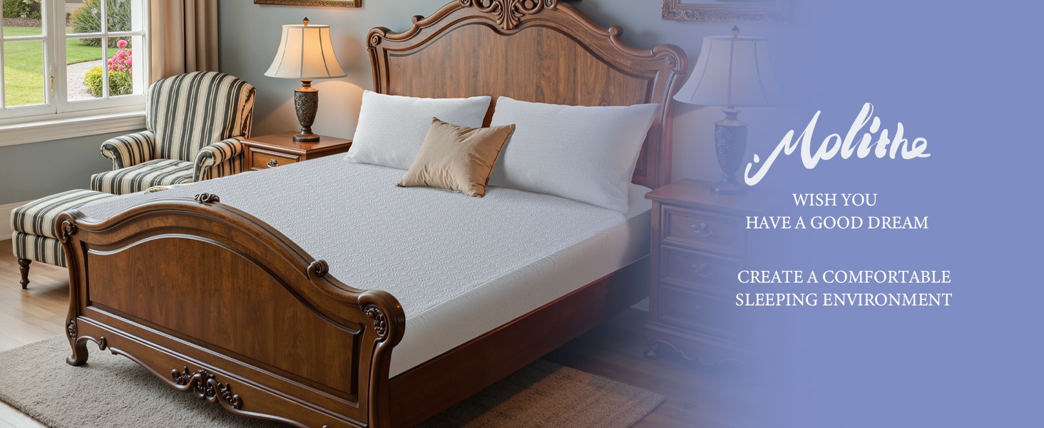 Cooling Breathable Waterproof Fitted Mattress Protector – Deep Pocket, TPU Backing, Soft & Durable