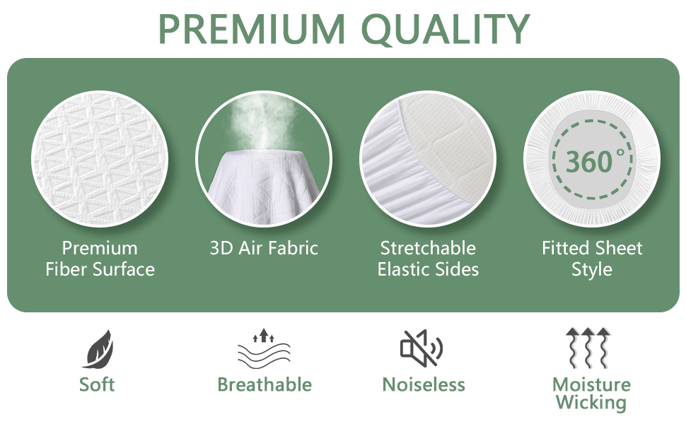 3D Air Fabric Waterproof Mattress Protector with Deep Pocket