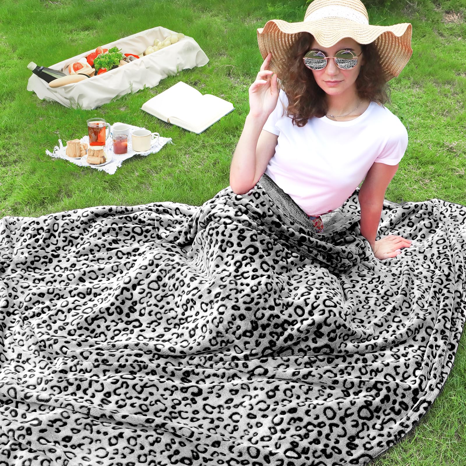 Leopard Print Fleece Throw Blanket