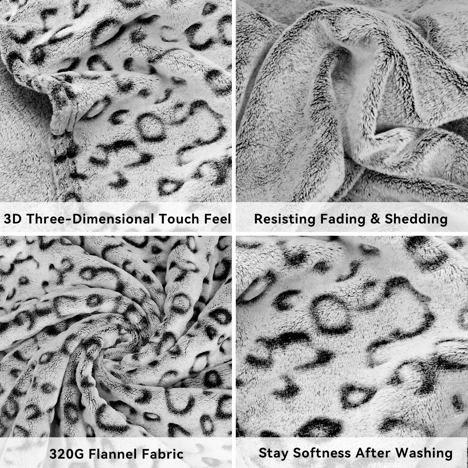 Leopard Print Fleece Throw Blanket