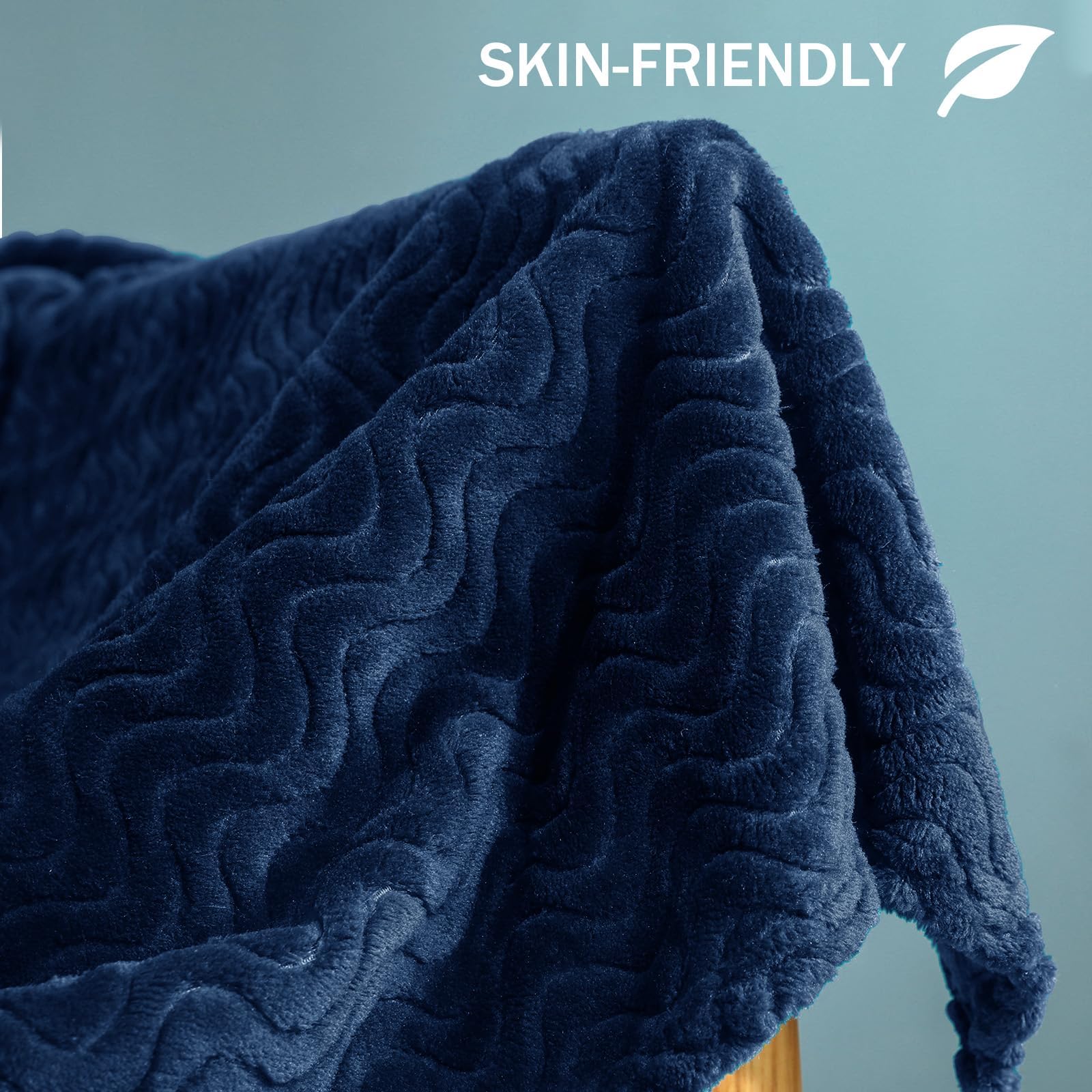 Wavy Textured Flannel Fleece Throw Blanket