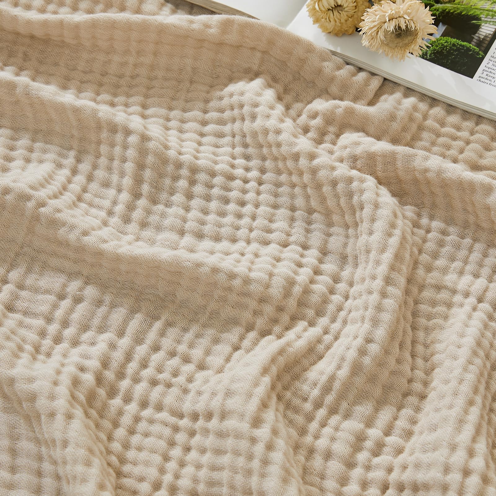 100% Cotton Gauze Blanket – 4-Layer Muslin Throw