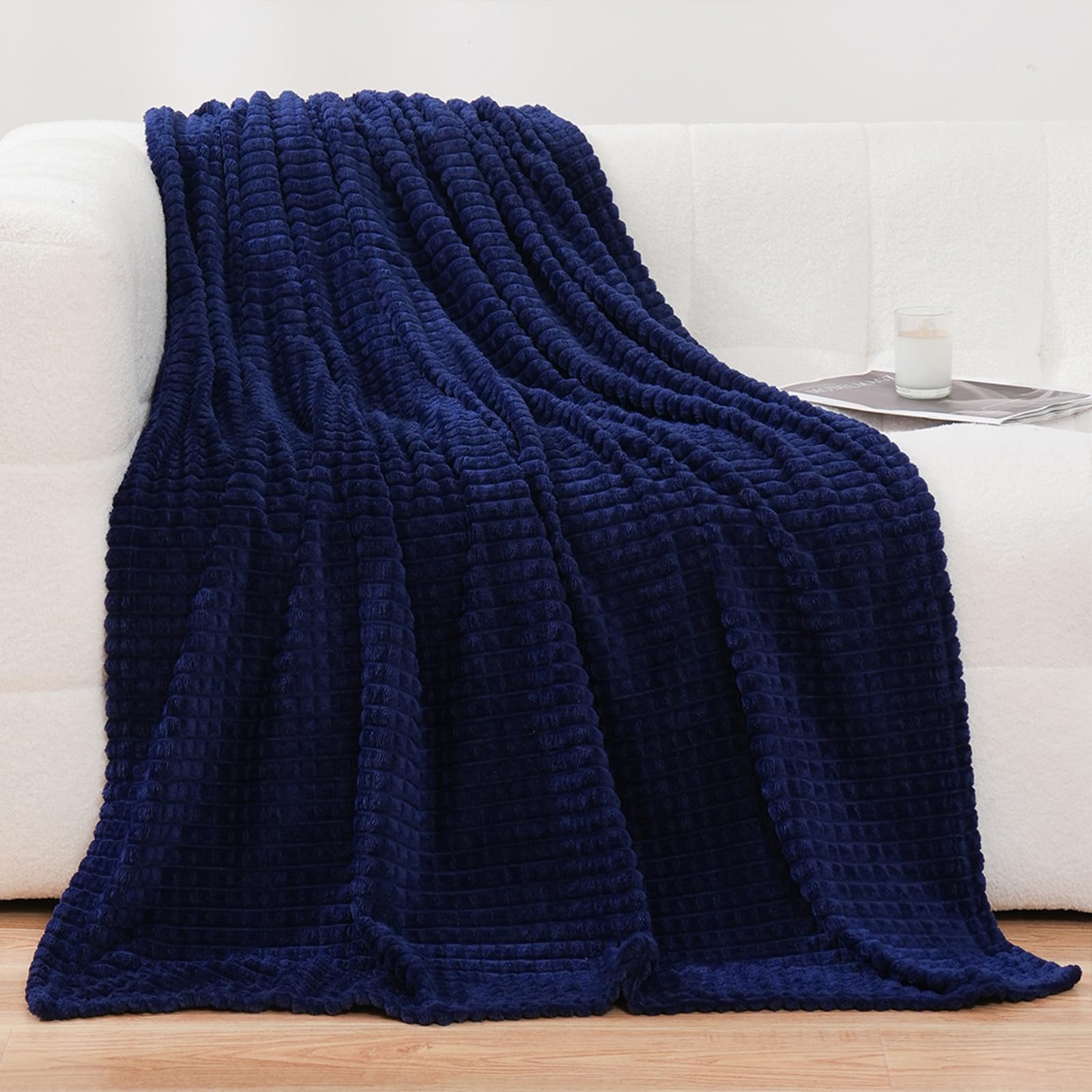 3D Square Jacquard Flannel Fleece Throw Blanket