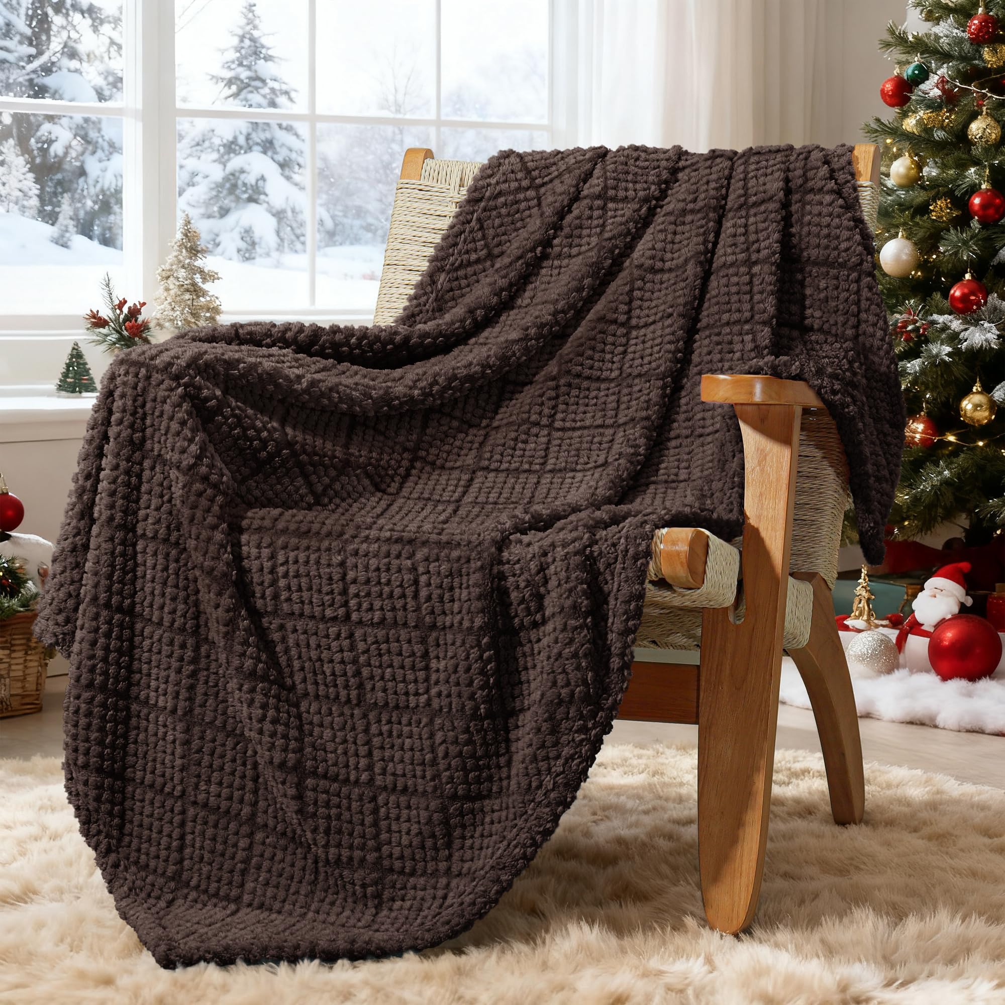 Soft and Fluffy Dot-Texture Fleece Throw Blanket