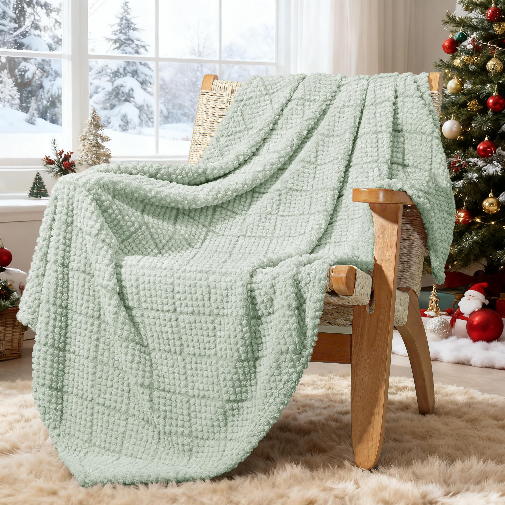 Soft and Fluffy Dot-Texture Fleece Throw Blanket
