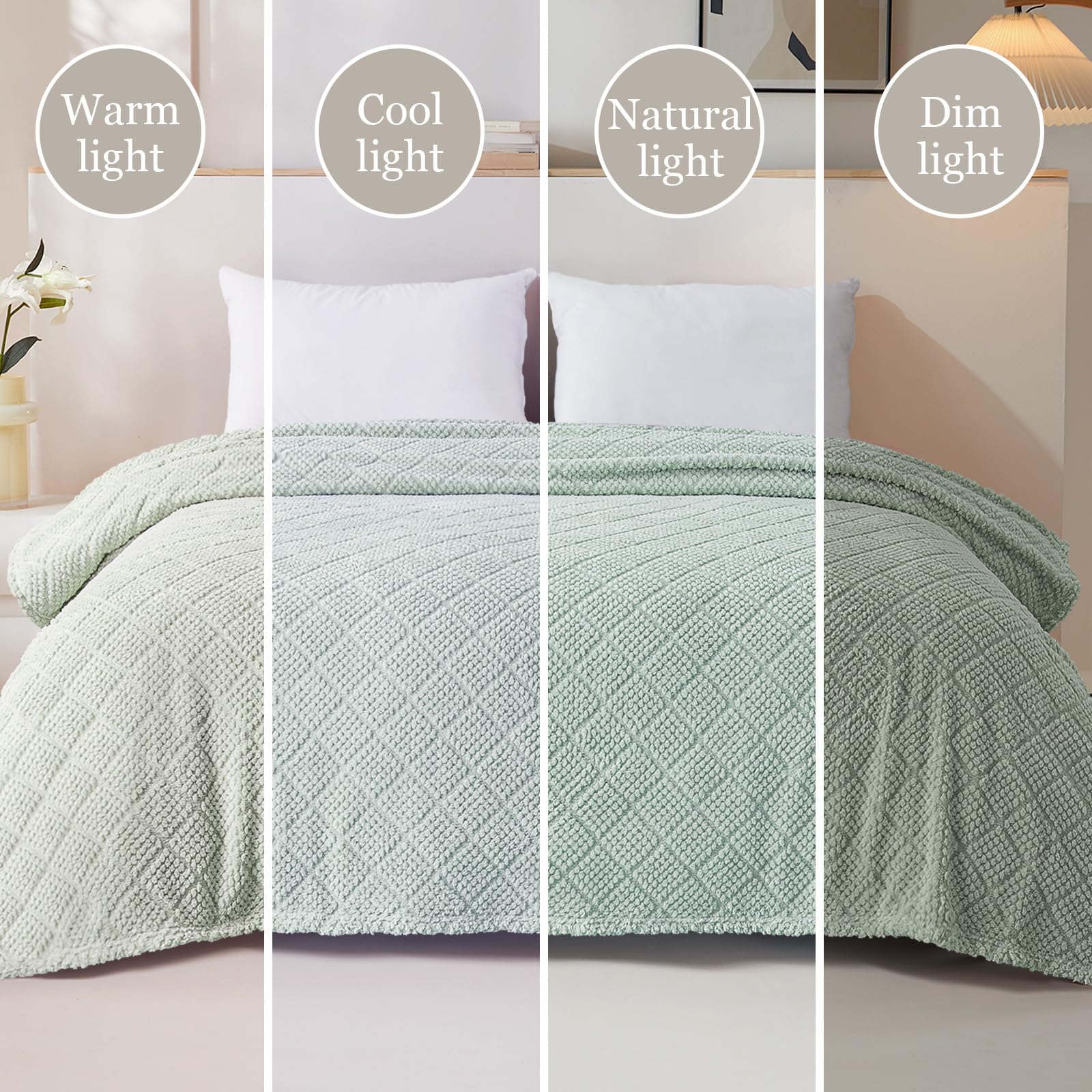 Soft and Fluffy Dot-Texture Fleece Throw Blanket