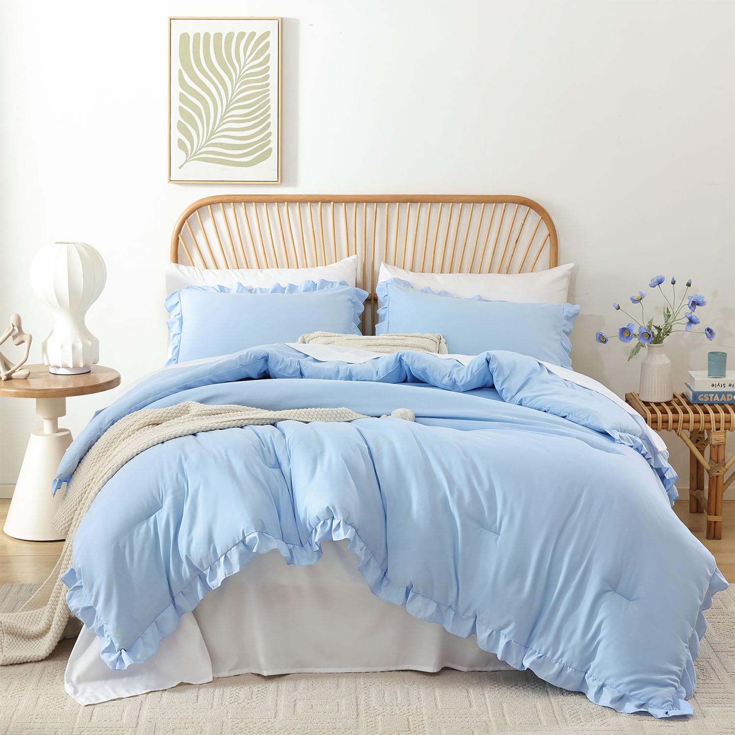 Brushed Microfiber Ruffled Quilt Set – Soft, Lightweight, and All-Season Comforter Set