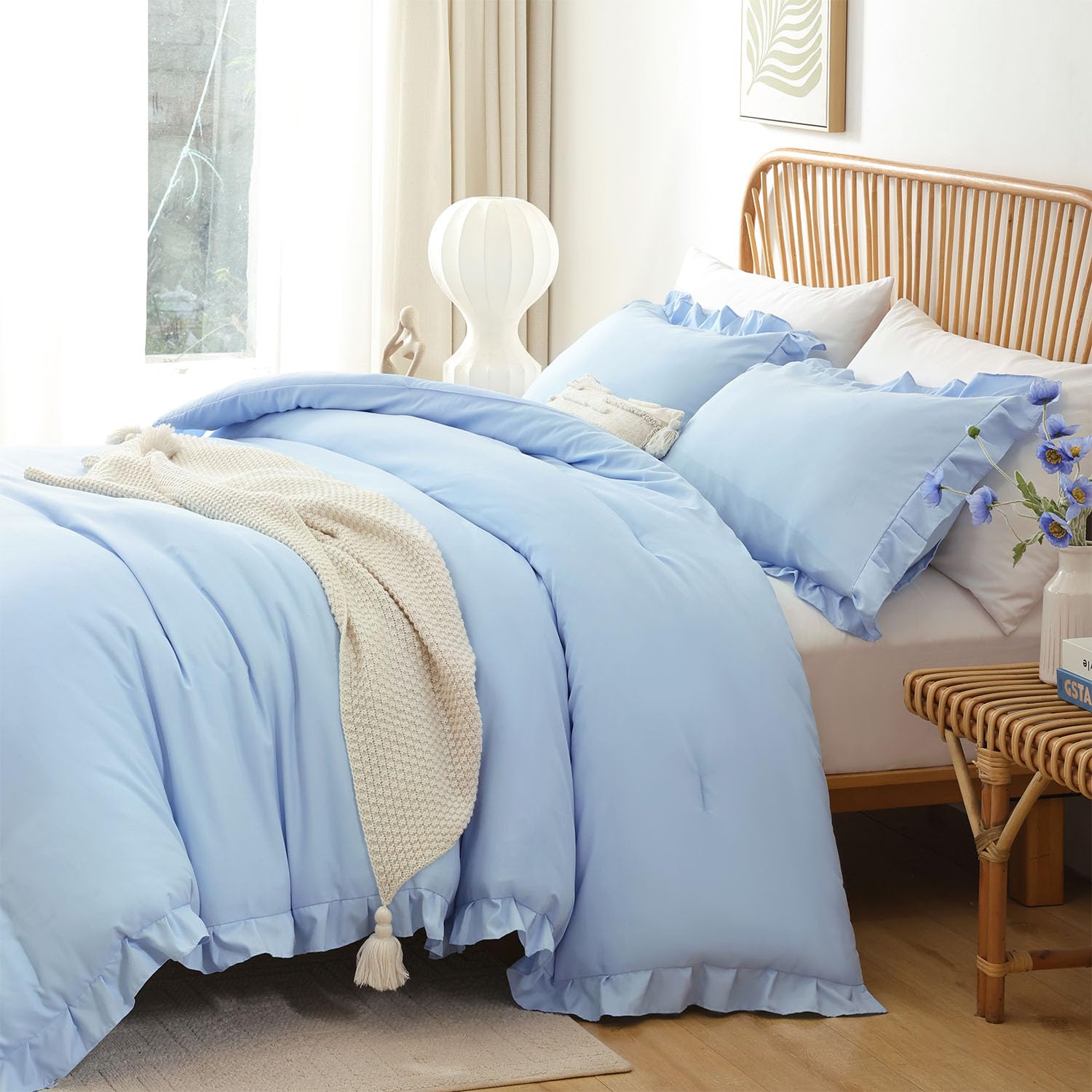 Brushed Microfiber Ruffled Quilt Set – Soft, Lightweight, and All-Season Comforter Set