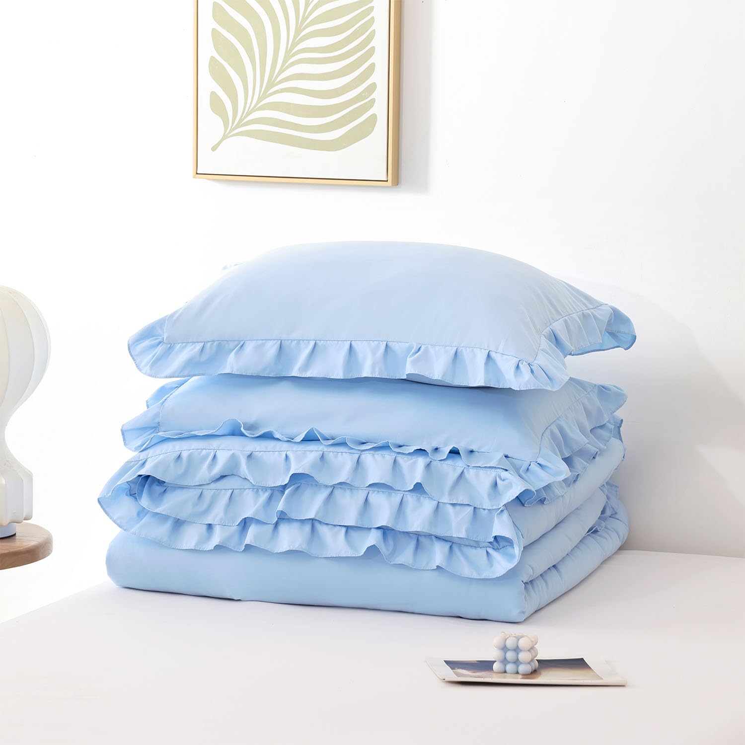 Brushed Microfiber Ruffled Quilt Set – Soft, Lightweight, and All-Season Comforter Set