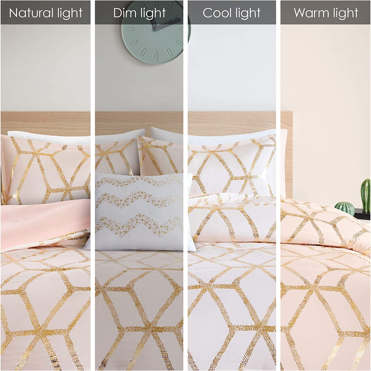 Modern Geometric Gold Metallic Print Quilt – Soft, Lightweight, and Stylish