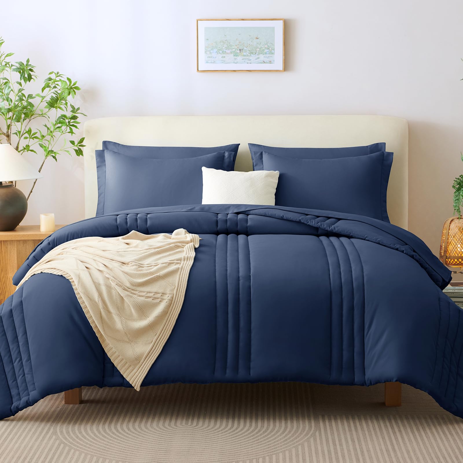Brushed Microfiber Striped Quilt Set – Soft, Breathable, and All-Season Comforter Set
