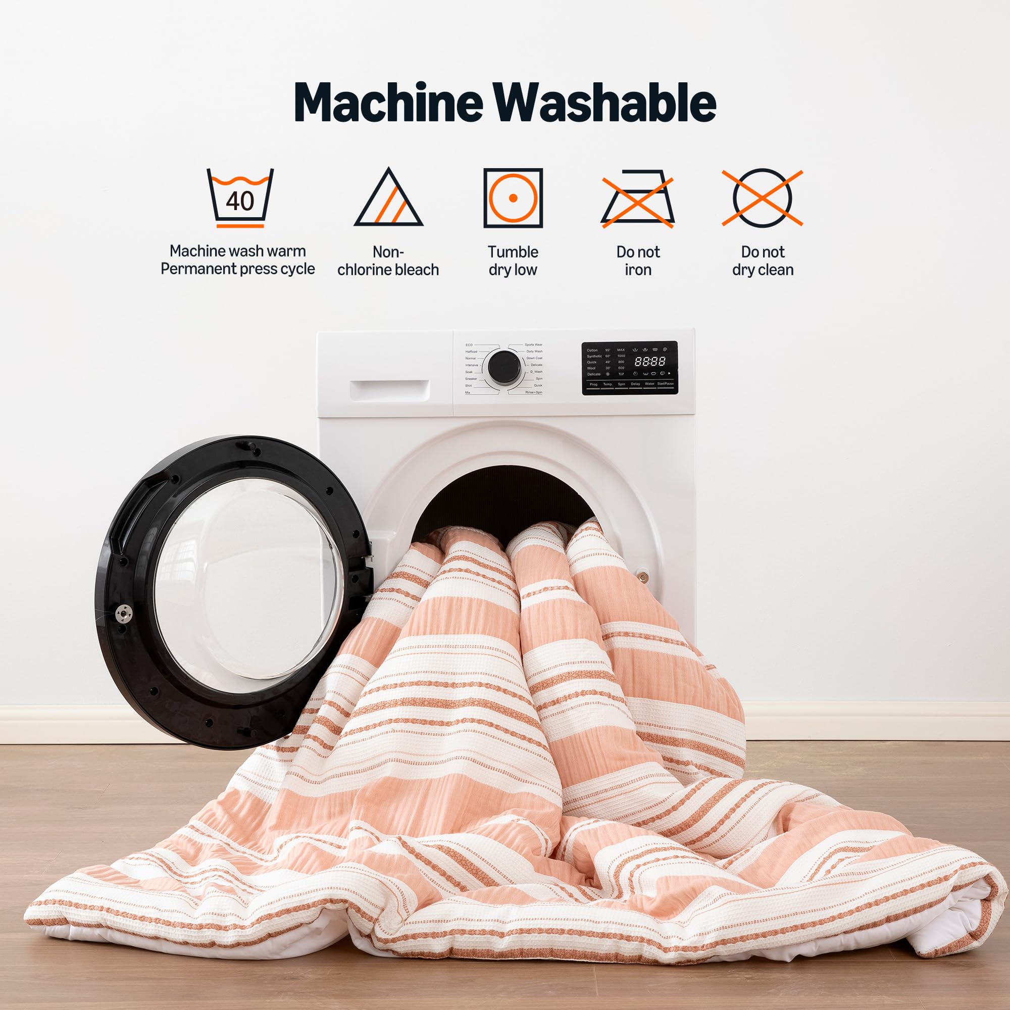 Jacquard Striped Quilt Set – Simple, Versatile, and All-Season Comforter Set