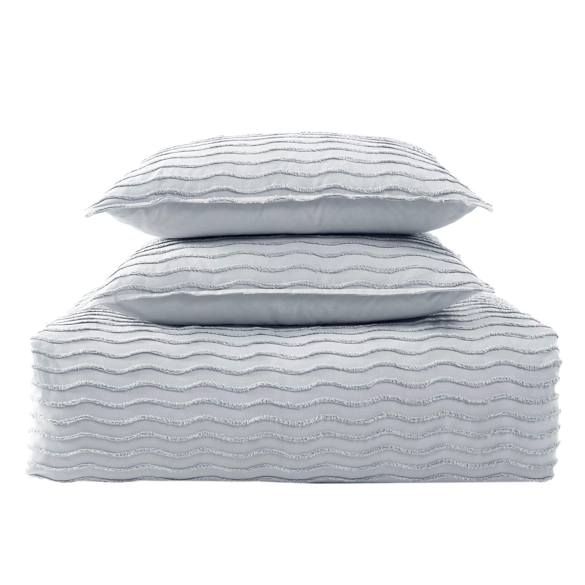 Cotton Jacquard Wave Comforter Set – Textured Tufted Design & Everyday Comforter Set
