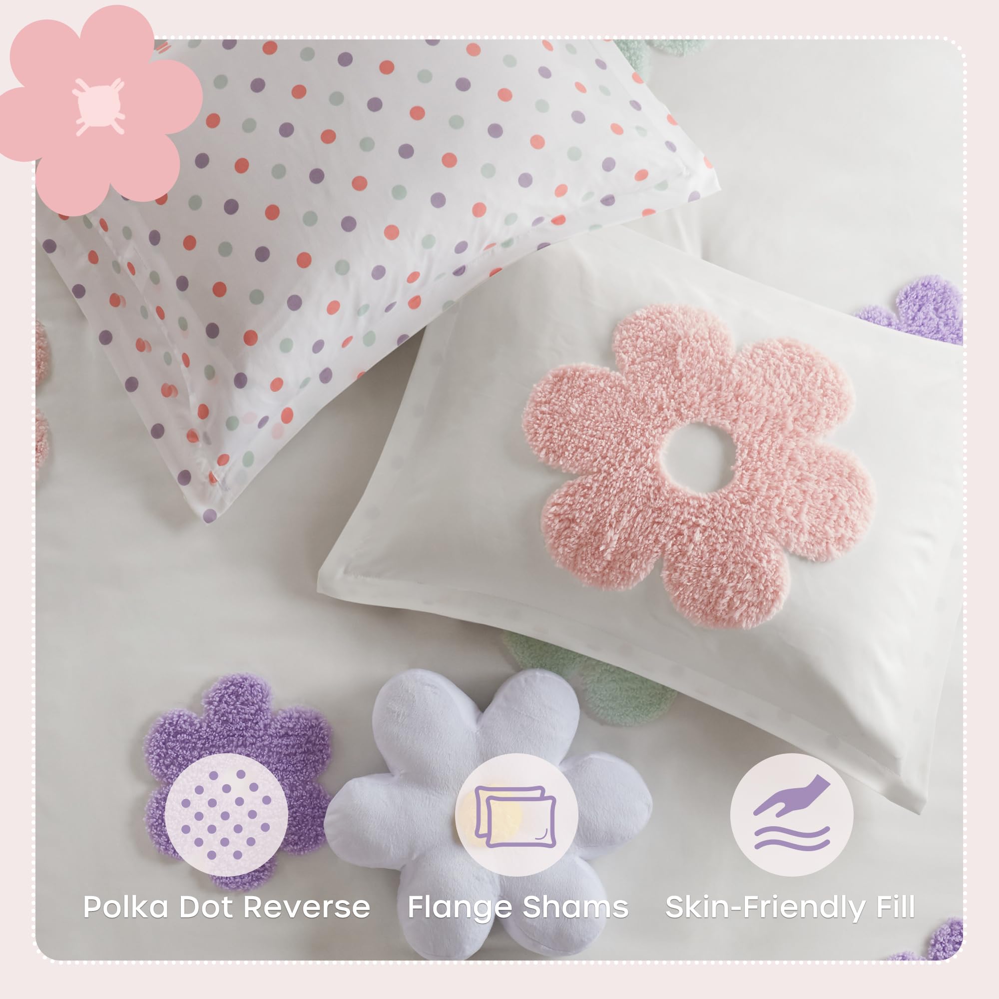 Tufted Chenille Floral Comforter Set – Playful Colors & Cozy All-Season Feel