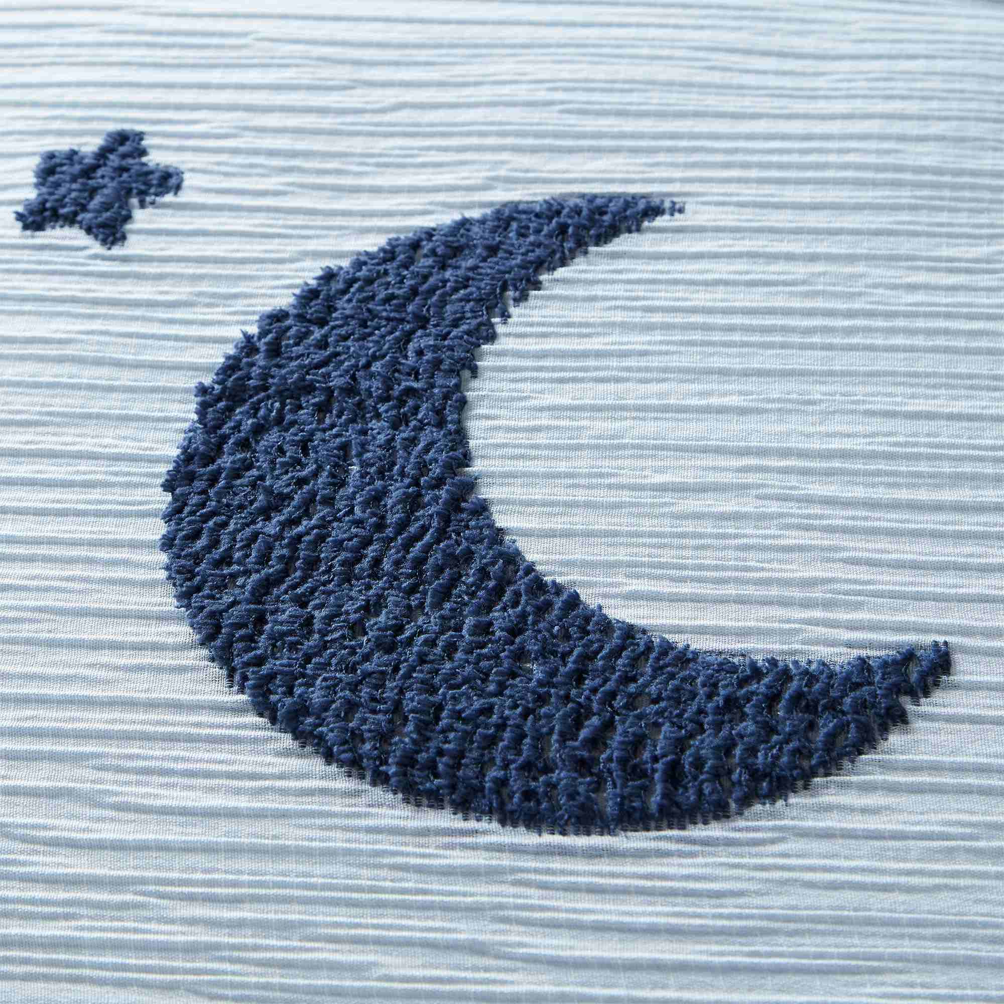 Tufted Chenille Star & Moon Comforter Set – Pastel Galaxy Design for Kids