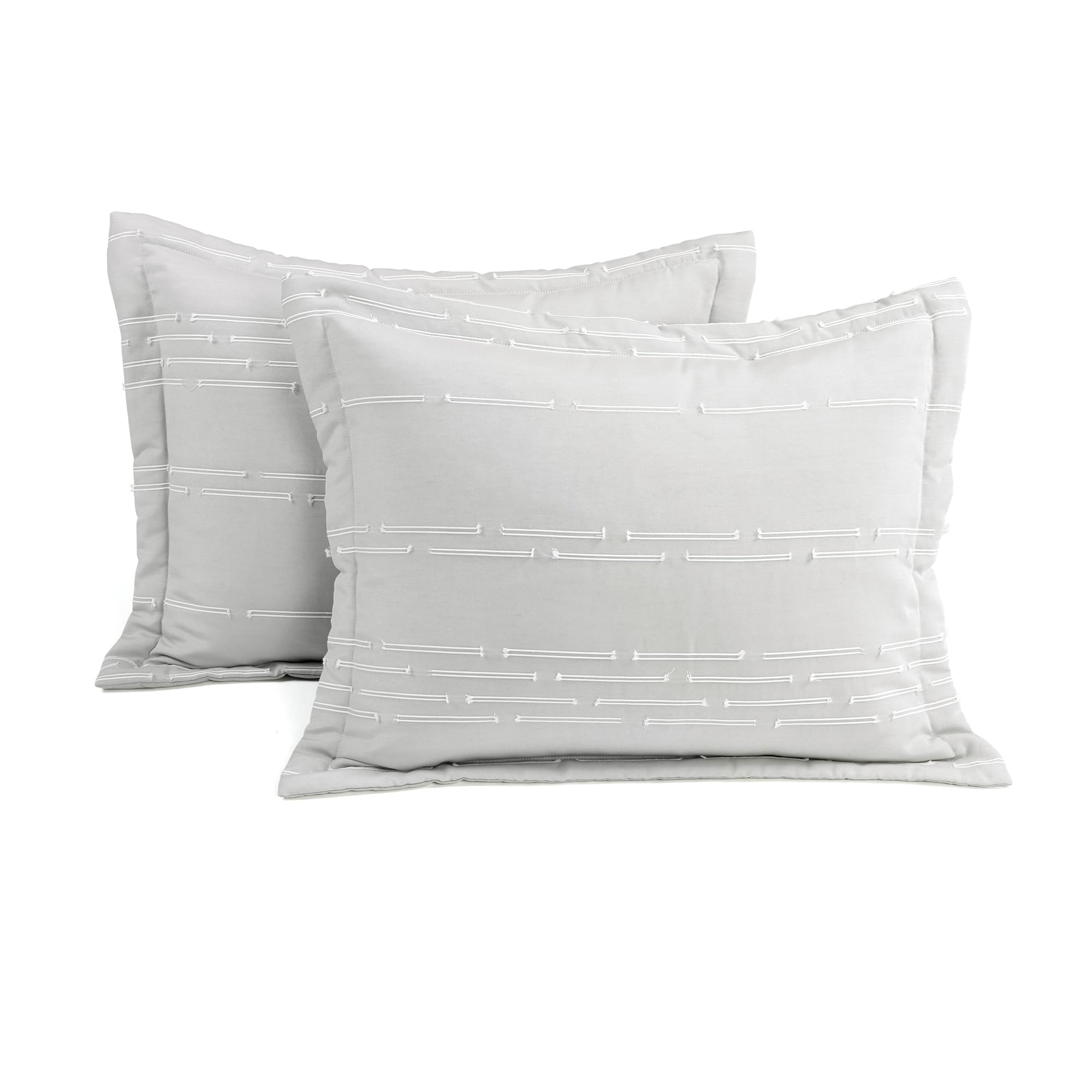 Striped Cut-Pile Jacquard Comforter Set – Neutral Tones & All-Season Comfort