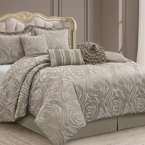 Rose Jacquard Comforter Set – Soft, Elegant & Luxuriously Textured