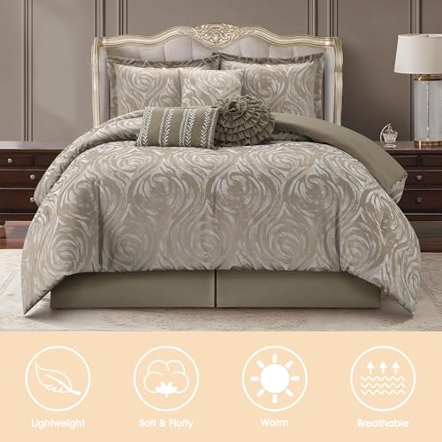Rose Jacquard Comforter Set – Soft, Elegant & Luxuriously Textured