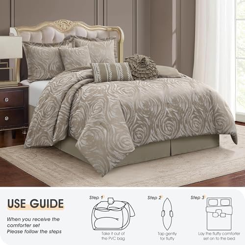Rose Jacquard Comforter Set – Soft, Elegant & Luxuriously Textured