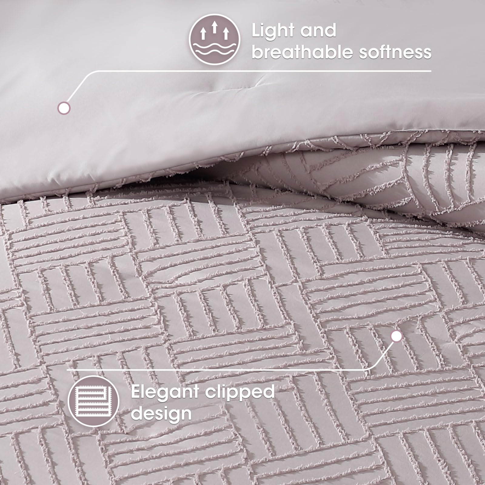 Clipped Jacquard Comforter Set – Bohemian Texture & Year-Round Softness