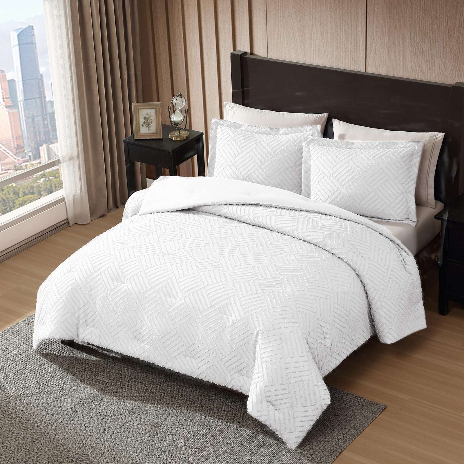 Clipped Jacquard Comforter Set – Bohemian Texture & Year-Round Softness
