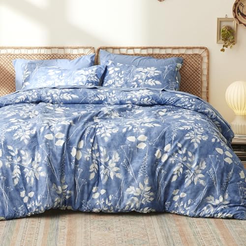 Floral Sage Print Comforter Set – Soft Brushed Microfiber & Bohemian Style