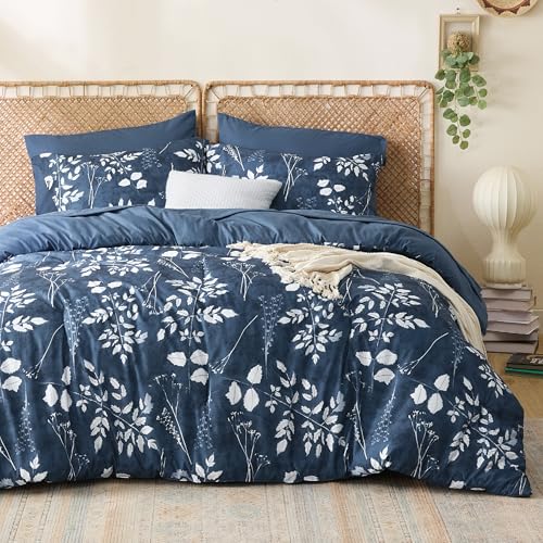 Floral Sage Print Comforter Set – Soft Brushed Microfiber & Bohemian Style