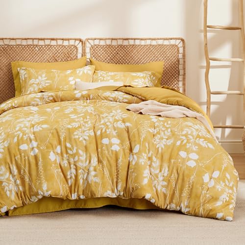 Floral Sage Print Comforter Set – Soft Brushed Microfiber & Bohemian Style
