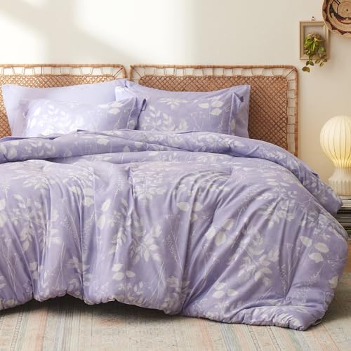 Floral Sage Print Comforter Set – Soft Brushed Microfiber & Bohemian Style
