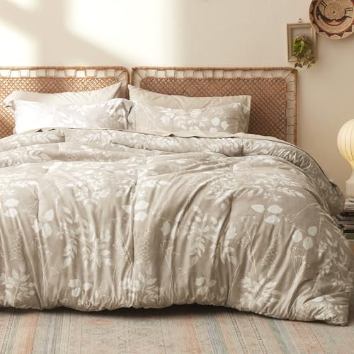 Floral Sage Print Comforter Set – Soft Brushed Microfiber & Bohemian Style