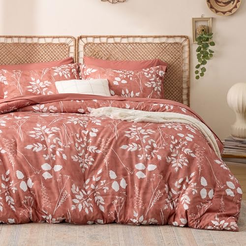 Floral Sage Print Comforter Set – Soft Brushed Microfiber & Bohemian Style