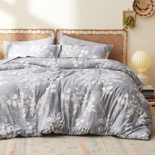 Floral Sage Print Comforter Set – Soft Brushed Microfiber & Bohemian Style