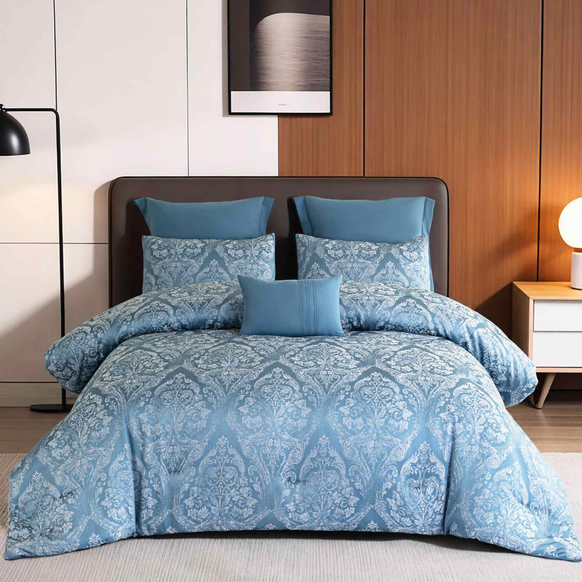 Satin Jacquard Comforter Set – Elegant Woven Design