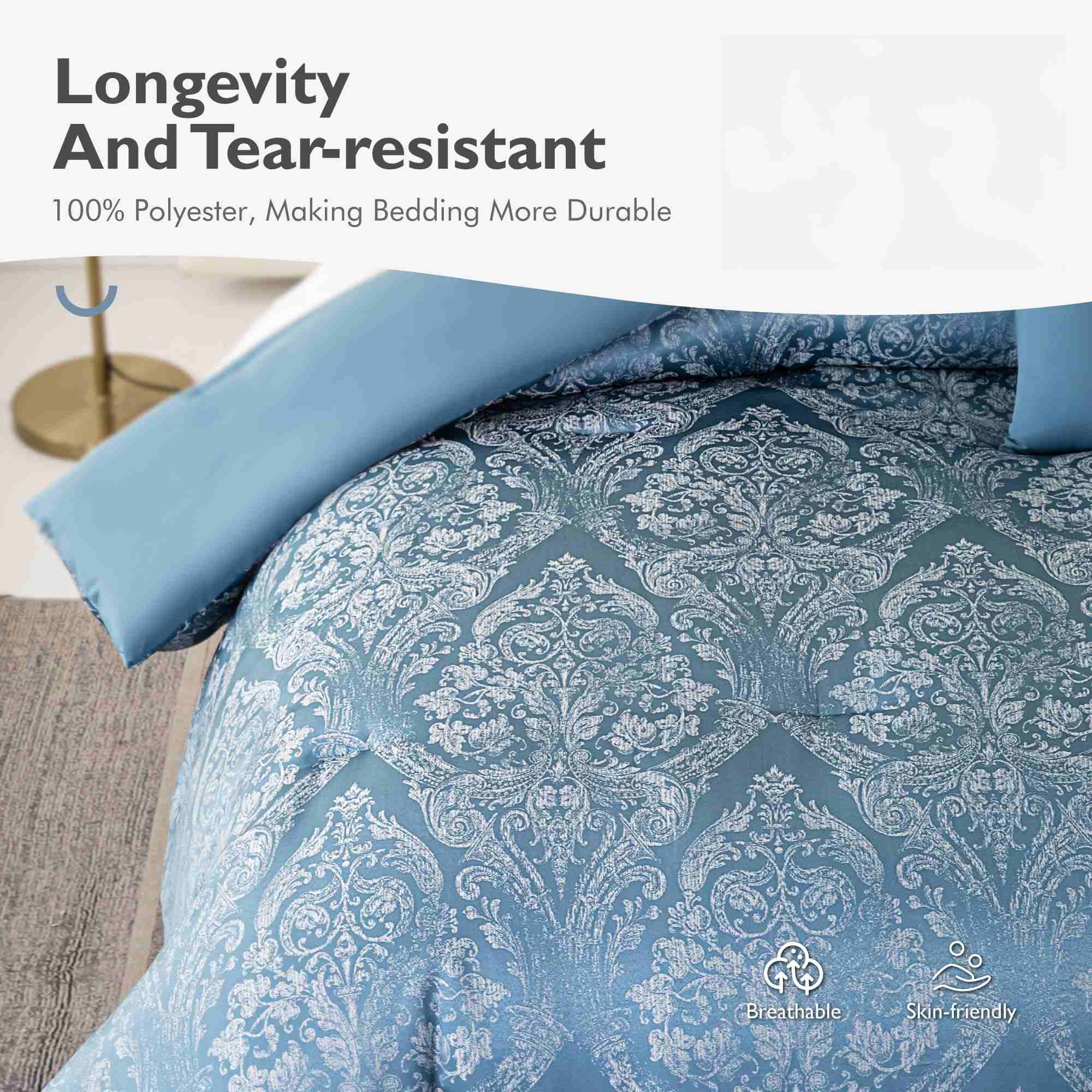 Satin Jacquard Comforter Set – Elegant Woven Design