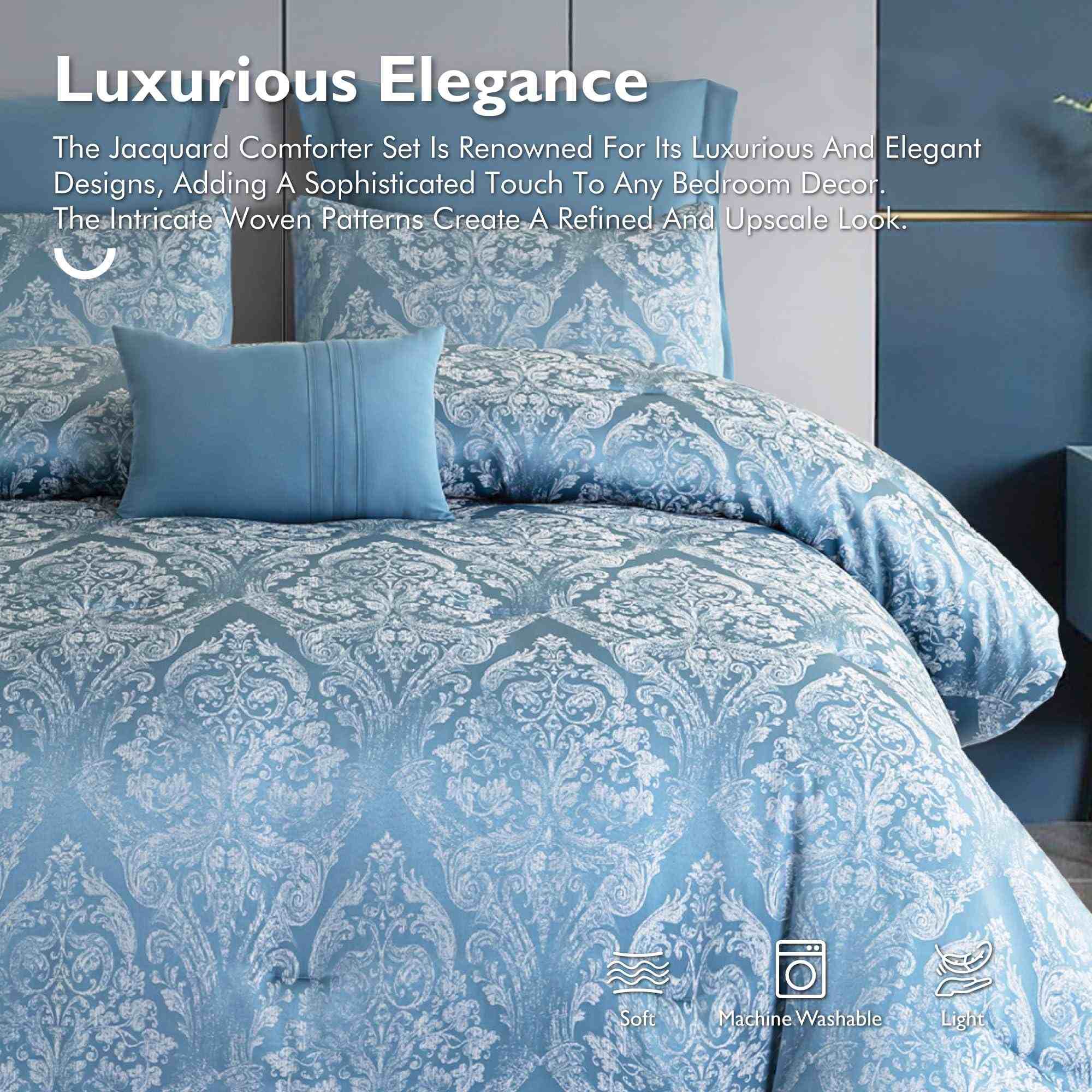 Satin Jacquard Comforter Set – Elegant Woven Design