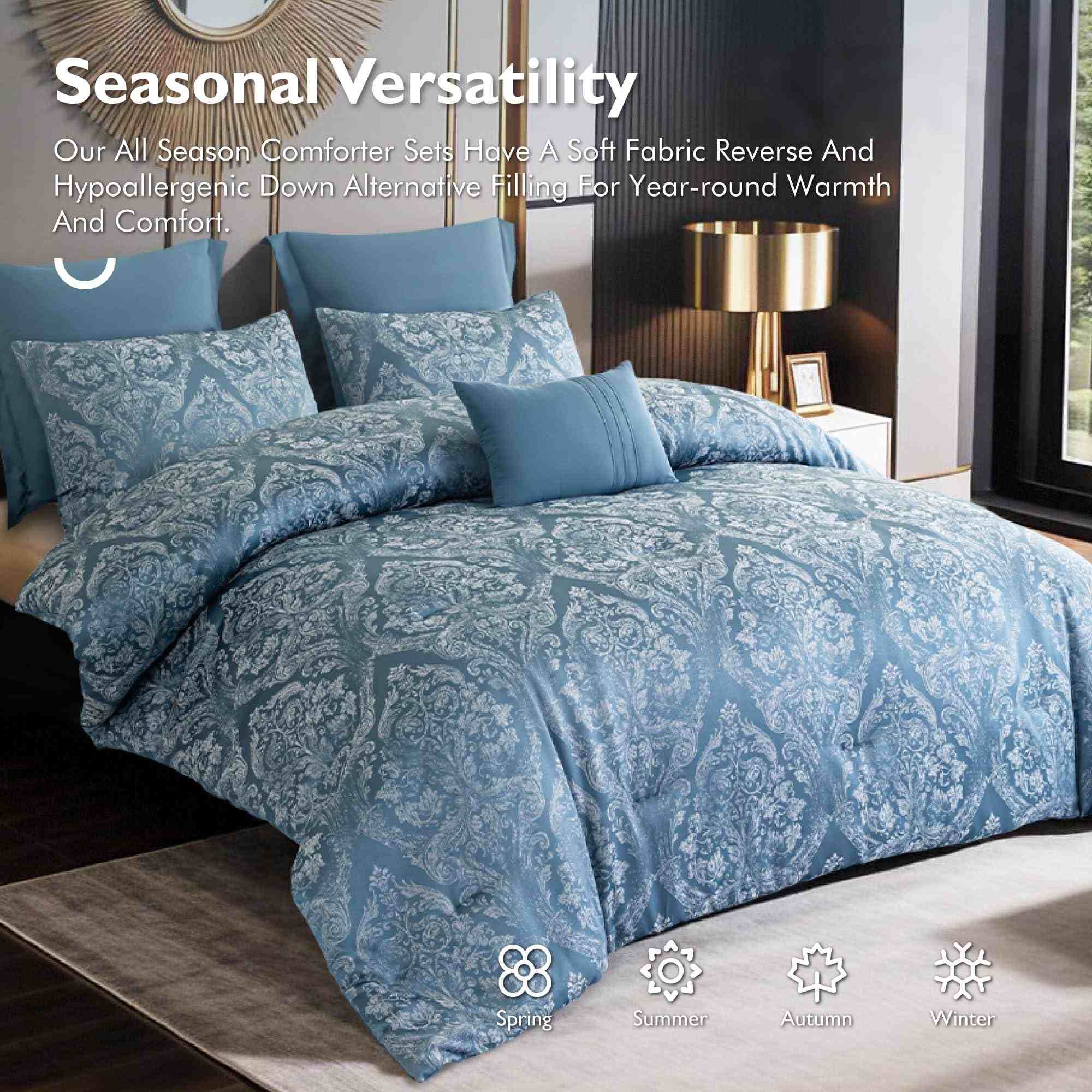 Satin Jacquard Comforter Set – Elegant Woven Design